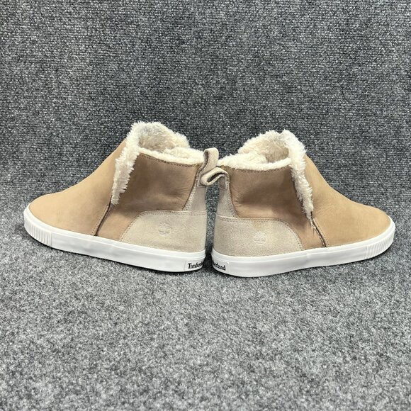 Timberland Skyla Bay Pull On Boots Womens Size 9 Light Taupe Faux Fur Ankle Shoe - Picture 7 of 12